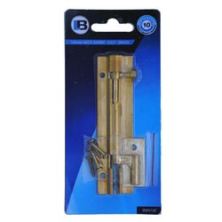L&b Ironmongery Barrel Bolt Necked Brass 100mm