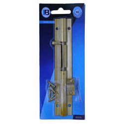 L&b Ironmongery Barrel Bolt Straight Brass 150mm
