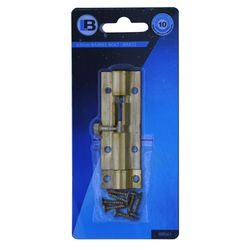 L&b Ironmongery Barrel Bolt Straight Brass 63mm