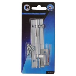 L&b Ironmongery Barrel Bolt Necked Chrome 100mm