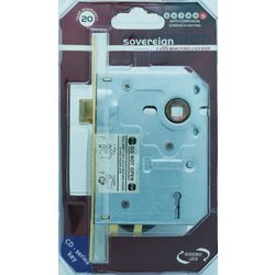 L&b Lock Mortise Sovereign 3 Lever Brass Plated Blister Sabs
