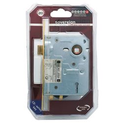 L&b Lock Mortise Sovereign 3 Lever Brass Plated Blister Sabs