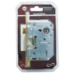 L&b Lock Mortise Sovereign 4 Lever Brass Plated Blister Sabs