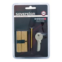 L&b Lock Cylinderinder Euro Profile Sovereign Solid Brass Blister 60mm