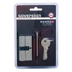 L&b Lock Cylinderinder Euro Profile Sovereign Solid Brass Satin Nickel Blister 60mm