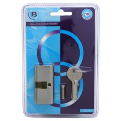 L&b Lock Cylinderinder Small Oval Solid Brass Satin Nickel