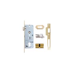 L&b Mcm Latch And Deadlock Cylinder Brass Blister 40mm