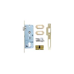 L&b Mcm Latch And Deadlock Cylinder Brass Blister 50mm
