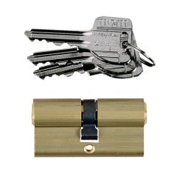 L&b Mcm Euro Profile Cylinderinder Brass Blister 60mm