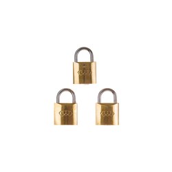 L&b Padlock Double Link Keyed Alike Brass Trio 20mm