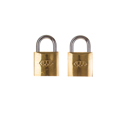 L&b Padlock Double Link Keyed Alike Brass Duo 25mm