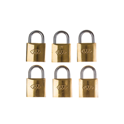 L&b Padlock Double Link Keyed Alike Brass Six 25mm