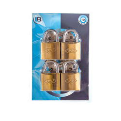 L&b Padlock Double Link Keyed Alike Brass Quad 38mm