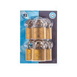 L&b Padlock Double Link Keyed Alike Brass Six 38mm