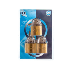 L&b Padlock Double Link Keyed Alike Brass Trio 38mm