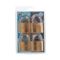 L&b Padlock Double Link Keyed Alike Brass Quad 50mm