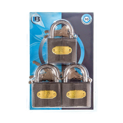 L&b Padlock Double Link Keyed Alike Iron Trio 50mm