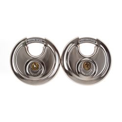 L&b Padlock Discus Keyed Alike Stainless Steel Duo 70mm