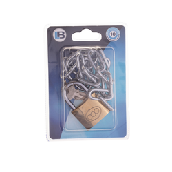 L&b Padlock With Chain 4mmx500mm Brass 25mm