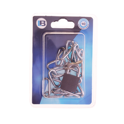 L&b Padlock With Chain 4mmx500mm Iron 25mm