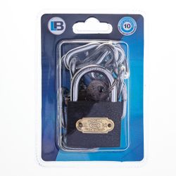 L&b Padlock With Chain 6mmx500mm Iron 50mm