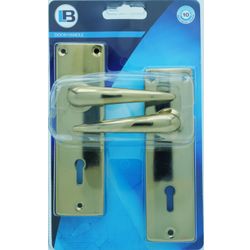 L&b Handle Mortise Keyhole Brass Plated Blister