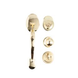 L&b Lockset Fighter Long Handle With Lock Brass
