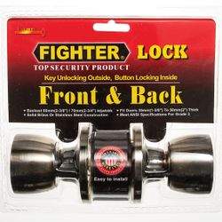 L&b Lock Fighter Knoblock Tulip Antique Brass