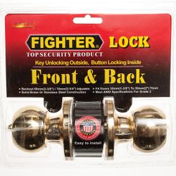 L&b Lock Fighter Knoblock Round Brass