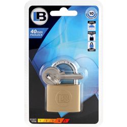 L&b Padlock Standard Brass 40mm