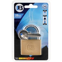 L&b Padlock Standard Brass 50mm