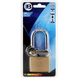 L&b Padlock Long Shackle Brass 50mm