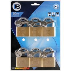 L&b Padlock Keyed Alike Brass Six 60mm