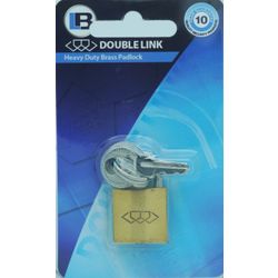 L&b Padlock Double Link Standard Brass 20mm