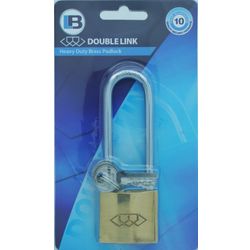 L&b Padlock Double Link Long Shackle Brass 38mm