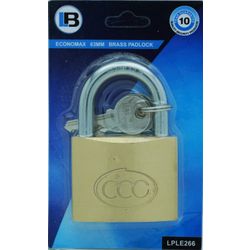 L&b Padlock Economax Standard Brass 63mm