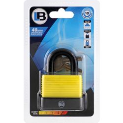 L&b Padlock Weatherproof Yellow 40mm