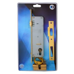 L&b Lock Roller Bolt And Deadlock Brass 40mm