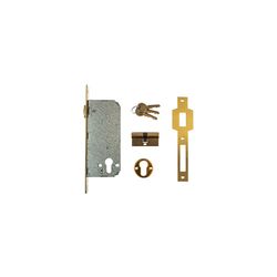 L&b Lock Roller Bolt And Deadlock Brass 60mm