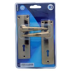 L&b Lockset Mortise Aztec 3 Lever Brass Plated Sabs