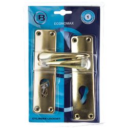 L&b Lockset Mortise Economax Cylinderinder Brass Plated