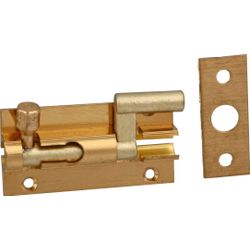 Barrel Bolt Brass Plated Neck 75mm (1)