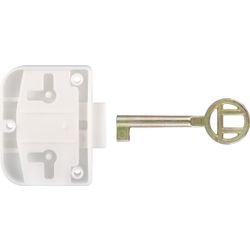 Cupboard Lock Plastic White (1)
