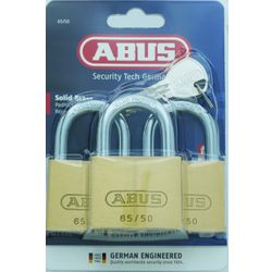 L&b Padlock Abus 50mm 3 Pack Keyed Alike Blister