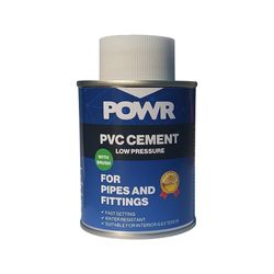 Adhesive Pvc Pipe Cement Lp 200ml C/w Brush POWR