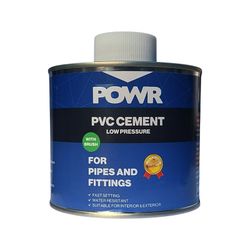 Adhesive Pvc Pipe Cement Lp 500ml C/w Brush POWR