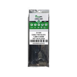 CABLE TIES BLACK 7.2MM X 400MM PKT 100 PLUGON