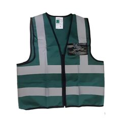 Vests PIONEER Reflective Zip Id Pocket Dark Green Sml Vo34