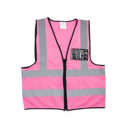 Vests PIONEER Refl Zip Id Pocket Pink Sml V020