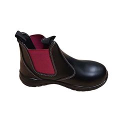 Boot Safety Ladies Daisy Pullon Black Pink Size 6